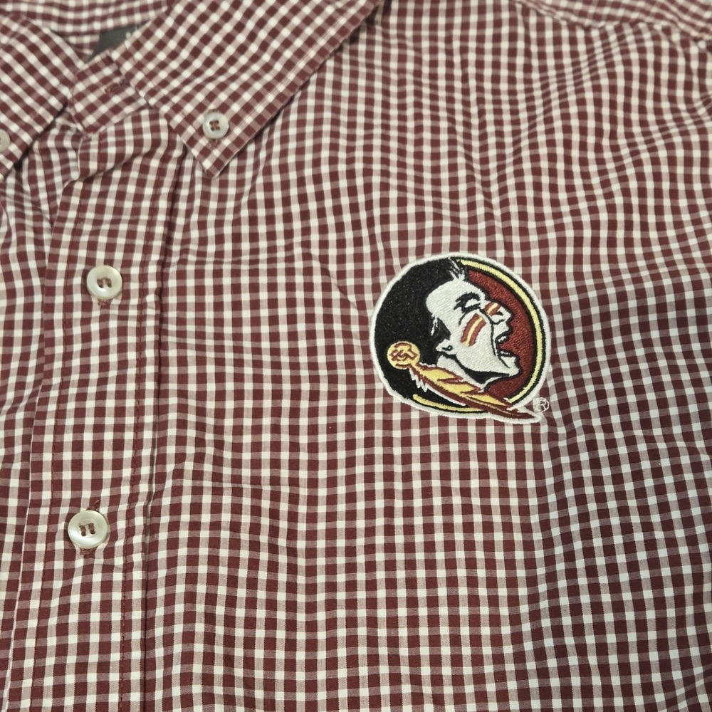 Florida State Seminoles Men's Long Sleeve Button Up Shirt With Team Logo Sz XL